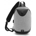 ARCTIC HUNTER τσάντα Crossbody XB0049-LG, tablet, αδιάβροχη, USB, γκρι XB0049-LG
