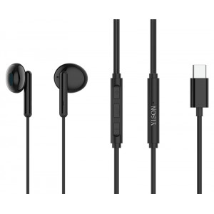 YISON earphones με μικρόφωνο X3, Type-C, 1.2m, μαύρα YS-X3-BK
