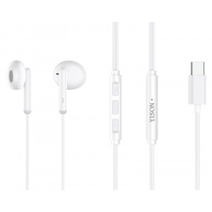 YISON earphones με μικρόφωνο X3, Type-C, 1.2m, λευκά YS-X3-WH