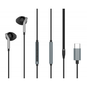 YISON earphones με μικρόφωνο X6, Type-C, 1.2m, μαύρα YS-X6-BK