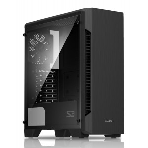 ZALMAN PC case S3 TG, mid tower, 424x196x462mm, 3x fan, διάφανο πλαϊνό ZM-S3-TG