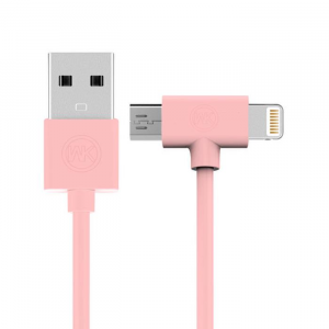 WK Charging Cable WK 2in1 I6/Micro Pink 1m AXE