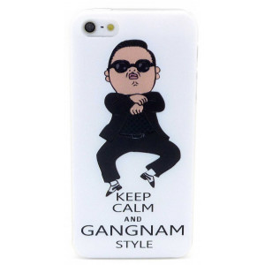 Case Faceplate for Apple iPhone SE/5/5S Gangnam Style Keep Calm White 02885
