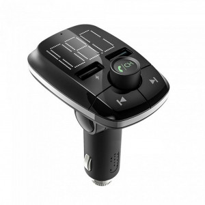 Bluetooth FM Transmitter T50 με Οθόνη Led, Ανοιχτή Ακρόαση, Υποδοχή Κάρτας Μνήμης και Δύο Υποδοχές USB. Bluetooth: 4.2 Μαύρο 24031