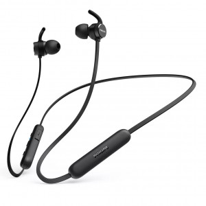 Bluetooth Hands Free Philips TAE1205BK/00 Magnetic Μαύρο Mικρόφωνο με Echo Cancellation Ιn-ear IPX4 με USB-C 4895229110311