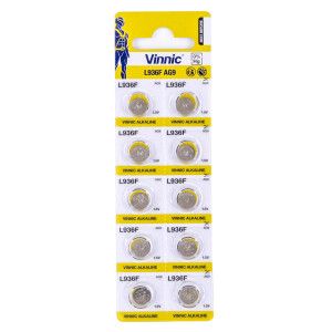 Buttoncell Vinnic L936F AG9 Τεμ. 10 με Διάτρητη Συσκευασία 4898338000665