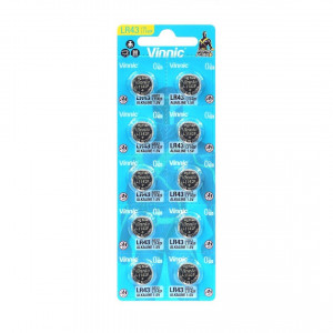 Buttoncell Vinnic LR1142F AG12 LR43 Τεμ. 10 με Διάτρητη Συσκευασία 4898338008265