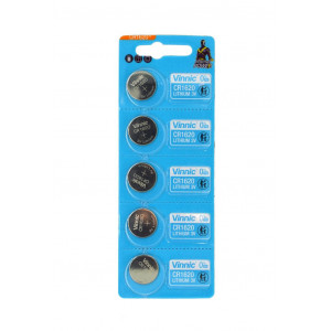 Buttoncell Vinnic CR1620 3V Τεμ. 5 με Διάτρητη Συσκευασία 4898338011630