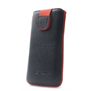 Case Protect Ancus for Apple iPhone SE/5/5S/5C Leather Black with Red Stitching 5210029000096