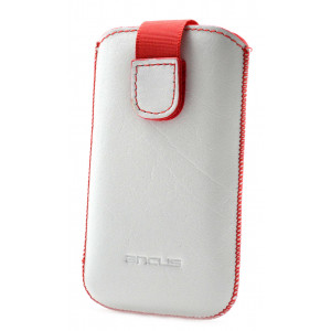 Θήκη Protect Ancus για Xperia E1 / Lumia 435 Old Leather Λευκή με Κόκκινη Ραφή 5210029006166