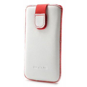 Case Protect Ancus for Nexus 5X / One A9 / Galaxy Grand Prime / iPhone 6/6S Old Leather White with Red Stitching 5210029011955