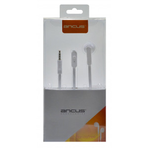 Hands Free Ancus Zeno Mono 3.5 mm for Apple-Samsung-HTC-Sony White with Answer Button 5210029019852