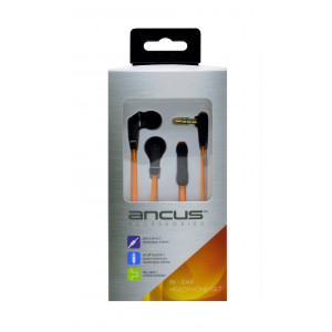 Hands Free Ancus Loop in-Earbud Stereo 3.5 mm for Apple-Samsung-HTC-Sony Orange with Answer Button 5210029025426