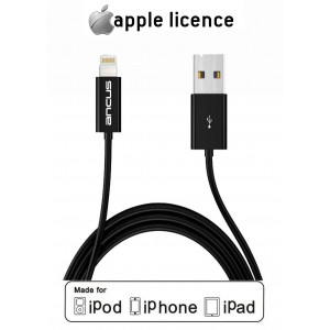 Data Cable Ancus for iPhone/iPad/iPod Lightning Black Apple Certified MFI (Compatible with all iOS Upgrades) 5210029030000
