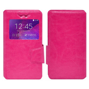 Book Case Ancus S-View Elastic Universal for Smartphone 5.7 - 6.0 with Window Fuchsia 5210029032271