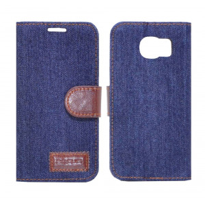 Book Case Ancus Teneo Fabric for Samsung SM-G920F Galaxy S6 Dark Blue 5210029033476