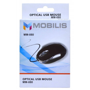 Mobilis MM-080 Wired Mouse 3 Button 800 DPI Black (105*65*32mm) 5210029034657