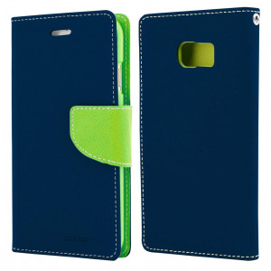 Book Case Goospery Fancy Diary for Samsung SM-G928F Galaxy S6 Edge+ Navy Blue - Lime by Mercury 5210029035586