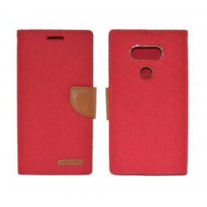 Book Case Goospery Canvas Diary for LG G5 H850 Red - Brown by Mercury 5210029041815