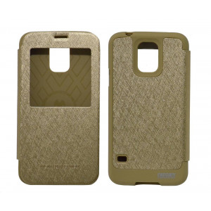 Book Case Goospery Wow Bumper View for Samsung SM-G900F Galaxy S5 Gold by Mercury 5210029042089