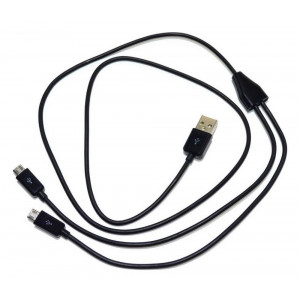 Data Cord Cable Ancus USB to 2 χ Micro USB Black 5210029049026