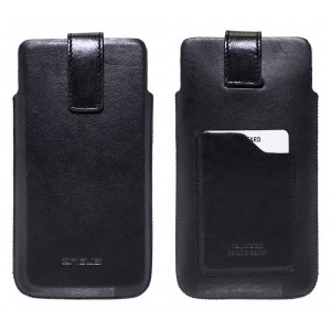 Case Protect Ancus Universal Medium up to 4.7 Leather Black with Card Slot 5210029056017