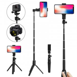Selfie Stick Ancus K20 Wireless Πτυσσόμενο Μαύρο με Βάση Τρίποδο 106cm 5210029078163