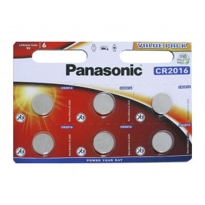 Buttoncell Panasonic CR2016 3V Τεμ. 6 με Διάτρητη Συσκευασία 5410853043812