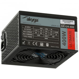 Τροφοδοτικό ATX Akyga AK-U4-400 400W P4+4 PCI-E 6 pin 6+2 pin 6x SATA APFC 80+ bronze FAN 12cm 5901720131423