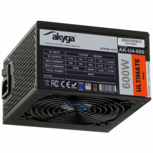 Τροφοδοτικό ATX Akyga AK-U4-600 600W P4+4 PCI-E 6 pin 6+2 pin 6x SATA APFC 80+ bronze FAN 12cm 5901720134592