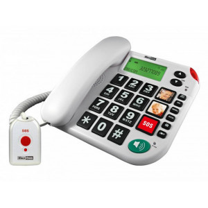 Telephone Maxcom KXT481 SOS White with Lcd, Incoming Ringing Led Indicator and Big Buttons 5908235972756