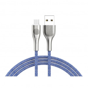Καλώδιο σύνδεσης Hoco U59 Enlightenment USB σε Micro-USB Fast Charging 2.4A Μπλε 1.2μ με LED ένδειξη 6931474703736