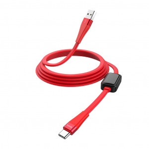 Καλώδιο σύνδεσης Hoco S4 USB σε Type-C 3.0A Κόκκινο 1.2m με ένδειξη φόρτισης 6931474705853