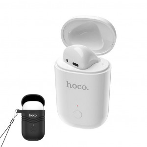 Wireless Mono Headset Hoco E39 Admire Sound (δεξί) Λευκό με μαύρη θήκη σιλικόνης 6931474708434
