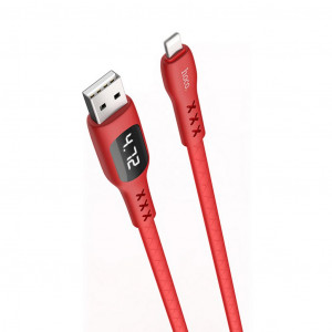 Καλώδιο σύνδεσης Hoco S6 Sentinel USB σε Lightning 2.4A Κόκκινο 1.2μ με οθόνη ένδειξης φόρτισης 6931474709721