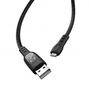 Καλώδιο σύνδεσης Hoco S6 Sentinel USB σε Micro USB 2.4A Μαύρο 1.2μ με οθόνη ένδειξης φόρτισης 6931474709738