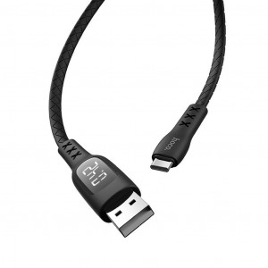 Καλώδιο σύνδεσης Hoco S6 Sentinel USB σε Type-C 2.4A Μαύρο 1.2μ με οθόνη ένδειξης φόρτισης 6931474709752