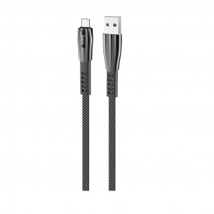 Καλώδιο σύνδεσης Hoco U70 Splendor USB σε Mirco-USB Fast Charging 2.4A Γκρι 1.2μ με Φωτεινή Ένδειξη 6931474711625