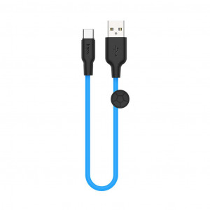 Καλώδιο Σύνδεσης Hoco X21 Σιλικόνης USB σε USB-C 2.4A Fast Charging 0.25μ. Μαύρο - Κίτρινο 6931474711939