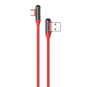 Καλώδιο Σύνδεσης Hoco U77 Με Γωνία USB σε USB-C Fast Charging 3.0A 18W Κόκκινο 1.2μ 6931474717276