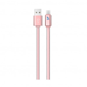 Καλώδιο σύνδεσης Hoco UPL 12 Plus USB σε Micro-USB 2.4A με PVC Jelly και Φωτεινή Ένδειξη 1,2μ. Ροζ Χρυσό 6931474720085