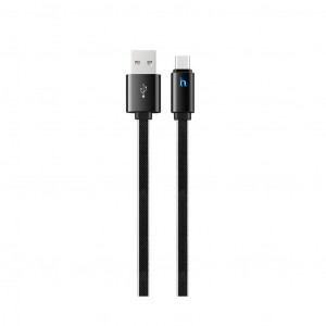 Καλώδιο σύνδεσης Hoco UPL 12 Plus USB σε USB-C 2.4A με PVC Jelly και Φωτεινή Ένδειξη 1,2μ. Μαύρο 6931474720092