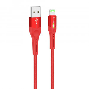 Καλώδιο σύνδεσης Hoco S24 Celestial USB σε Lightning 2.4A με LED Ένδειξη Κόκκινο 1.2μ 6931474720283