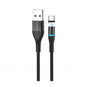 Καλώδιο σύνδεσης Borofone BU16 Skill USB σε USB-C 3.0A με μαγνητικό βύσμα Μεταλλικό Μαύρο 1μ 6931474720832