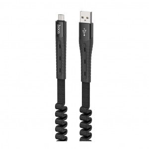 Καλώδιο σύνδεσης Hoco U78 Cotton Treasure USB σε Micro-USB Fast Charging 2.4A 1.2μ Μαύρο 6931474721501
