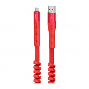 Καλώδιο σύνδεσης Hoco U78 Cotton Treasure USB σε Micro-USB Fast Charging 2.4A 1.2μ Κόκκινο 6931474721518