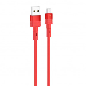 Καλώδιο σύνδεσης Hoco U82 Cool Grace Σιλικόνης USB σε Micro-USB Charging 2.4A 1.2μ Κόκκινο 6931474722867