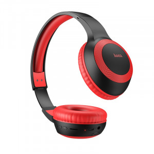 Wireless Ακουστικά Stereo Hoco W29 Outstanding V5.0 Κόκκινο με Μικρόφωνο, υποδοχή Micro SD, AUX & Πλήκτρα Ελέγχου 6931474727572
