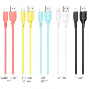Σετ Καλωδίων Σύνδεσης Borofone BX40 Multicolor Superior USB σε Micro USB 2.4A 1μ σε Αρωματική Συσκευασία 30 τεμαχίων με 5 Χρώματα 6931474732200