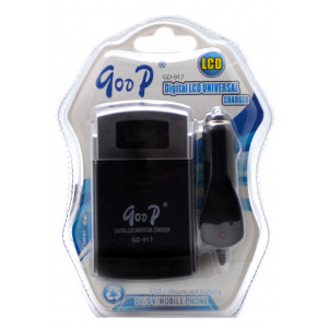 Battery Charger Goop Universal GD-917 Traverl and Car, with Digital Lcd for Cameras and Mobile Phone 6931704105064